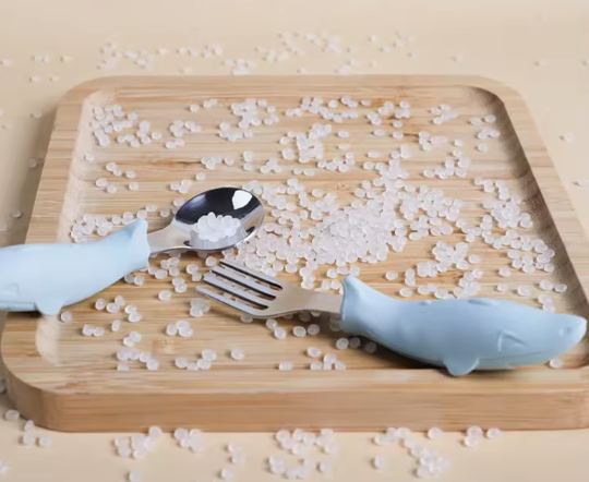Liore Little Shark Spoon & Fork - Blue